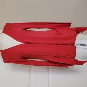 APT 9 Coral Button Down Vneck Long Line Cardigan With Pockets Sz M